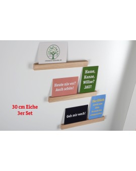Bilderleisten Eiche 3er Set je 30 cm mit Klebestreifen und Schrauben (30€/Meter)